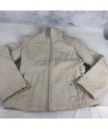 Lanesboro Quilted Jacket Beige Zippered Light Fully Lined Womens Size Me... - $353.58 MXN