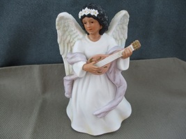  Home Interiors ,Porcelain Homco Angel Figurine Playing The Mandolin #8867  - £12.78 GBP