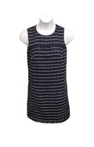 Ann Taylor Womens 8 Sleeveless Tweed Sheath Dress Faux Leather Trim  Kne... - £19.67 GBP