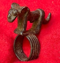 African Ethnographic Art Dogon Tribe Mythical Creature Bronze Ring ~ Mali - £59.26 GBP