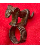 African Ethnographic Art Dogon Tribe Mythical Creature Bronze Ring ~ Mali - £58.66 GBP