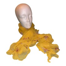 Scarf Womens Butterfly Printed Design Rectangular Neck Wrap Yellow 26&quot; x 50&quot; - £6.97 GBP