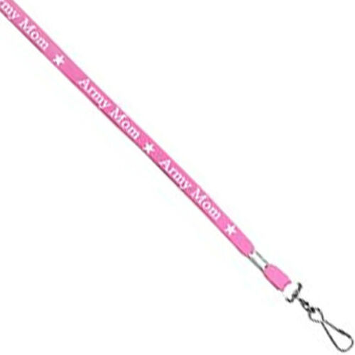 Primary image for ARMY MOM J HOOK WHITE ON PINK LANYARD