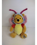 Disney Store Winnie The Pooh 6&quot; Butterfly Easter 2000 Bean Bag Plush - £3.91 GBP
