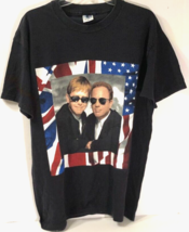 Billy Joel Elton John Vintage EM 1995 Face to Face Tour Concert Black T-Shirt XL - £49.45 GBP