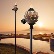 OUTDOOR TABLETOP BACKYARD GARDEN PATIO DECK YARD FIRE TORCHES TORCH REFI... - $56.42
