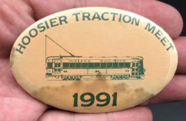 1991 Hoosier Traction Meet Oval Pin Electric Railways Streetcar Interurban - £7.70 GBP