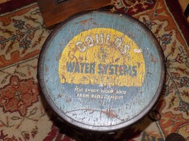 Vintage Goulds Water Systems Painted Wood Seat Ice Cream Parlor Wire Stool - $123.75