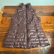 Iceburg Outerwear Womens Puffer Vest Burgundy Plum Quilted Full Zip Shin... - $17.82