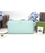 Kate Spade Grace Blue Leather Cedar Street Zip Around Lacey Wallet NWT - $118.31