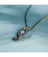 Delicato ciondolo antico multi-pietra taglio rotondo da 2 ct finitura or... - $107.14