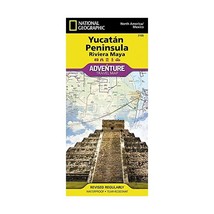 National Geographic Yucatan Peninsula Riviera Maya Adventure Travel Map: North A - £15.90 GBP