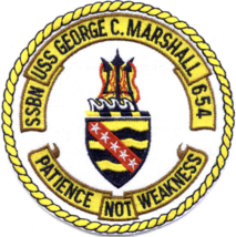 4.5&quot; Navy Uss George C Marshall SSBN-654 Embroidered Patch - £23.50 GBP