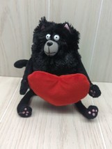 Splat The Cat Black With red Heart Plush Rob Scotton book character Merr... - $24.74