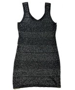 Twentyone Metallic Glitter Black Bodycon Tank Dress Size M Stretch Sleev... - $27.16 CAD
