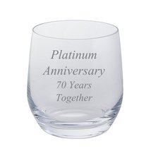 2 Platinum Anniversary 70 Years Together Pair of Dartington Tumblers Brandy Glas - £18.96 GBP