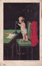 Baby saying Hello Papa on Candle Stick Telephone Mulvane KS1906 Postcard... - £6.30 GBP