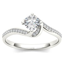 Authenticity Guarantee 
14K White Gold 1/2ct TDW Diamond Bypass Promise Ring - £747.89 GBP