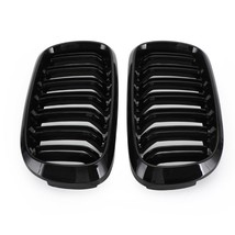 Gloss Black Dual Front Kidney Grill For BMW X5M F85 X6M F86 X5 F15 X6 F1... - £63.86 GBP+