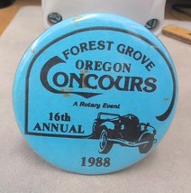 Event Pinback Button Forest Grove Oregon Concourse 16th Annual Rotary 1988 - $12.86