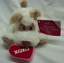 Hallmark Soft Valentine Recordable Pup Dog 8&quot; Plush Stuffed Animal Toy - £14.42 GBP