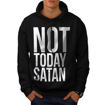 Wellcoda Not Today Satan Mens Hoodie, Occult Casual Hooded Sweatshirt - £25.27 GBP+