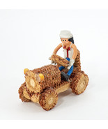 Folk Art Corn Cob Farm Tractor Farmer Hand Made Tramp Art 3&quot; x 3.5&quot; - £15.96 GBP