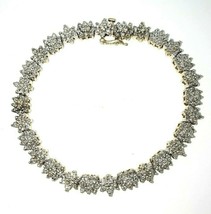 2.33 ct Diamond 7in Long Tennis Bracelet REAL SOLID 10 k Yellow Gold 15.2 g - £2,350.10 GBP