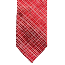 Vintage Faconnable Red Silk Tie Grid Pattern 100% Silk Handmade in Italy... - $15.48