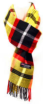 Plaid-Yellow/Black/Red Scarves Mens Womens Wool Scarf Warm Wool 100% Cas... - £14.38 GBP