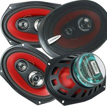 4X 6X9&quot; 2800 Watt Power 3-Way Red Car Audio Stereo Coaxial Speakers - £95.11 GBP