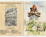 Plan Von Graz 1964 Creditanstalt Bankverein Map  - £14.27 GBP