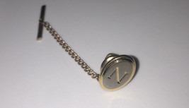Initial Letter “N” Gold &amp; Silver Colored Small Lapel Pin - £5.35 GBP