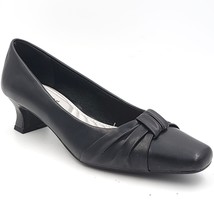 Easy Street Women Kitten Pump Heels Waive Size US 6N Black Faux Leather - £24.05 GBP