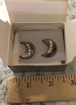 Vtg Avon 86 Crescent Sparkle Pierced Earrings Surgical Steel Posts Silve... - $652.86 MXN