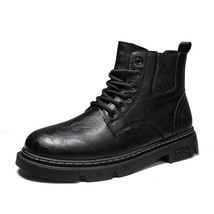 Trend Microfiber Canvas Anlke Boots For Men Winter Lace Up Outdoor Men&#39;s Snow Bo - £150.56 GBP