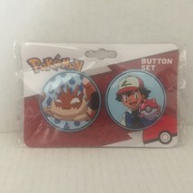 New Pokemon Kingler &amp; Ash 1&#39;&#39; Buttons Set - £6.74 GBP