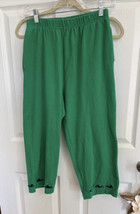 Quacker Factory pull on knit whale pants size small Green And Navy Embro... - £7.46 GBP