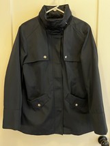 Michael Kors Hooded Rain Jacket Coat Womens Size Large ~ Black - £18.54 GBP