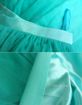 Water Blue Full Tulle Skirts Custom Plus Size Bridesmaid Tulle Skirts image 7