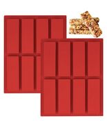 Sinirttou Silicone Chocolate Bar Mold 8 Cavities Rectangular Red 2 Pack - €9,31 EUR