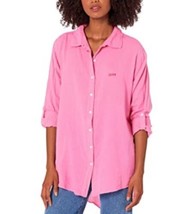 NWD SUNDRY Women’s Love Embroidered Long Sleeve Oversize Shirt Paradise ... - $34.64