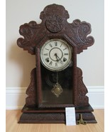rare antique gingerbread clock INGRAHAM mantel kitchen PROVENANCE &amp; WORK... - €161,96 EUR