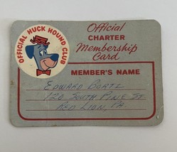 Huckleberry Hound Official Huck Hound Club Official Charter Membership Card Vtg - £23.59 GBP