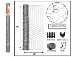 Garden Zone 184850 Poultry Netting 48&quot; H X 50&#39; ft. L 20 Ga. Galvanized, ... - $597.62 MXN