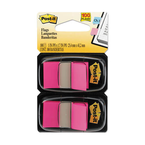 Post-it Twin Pack Flags 100pcs - Bright Pink - $18.87