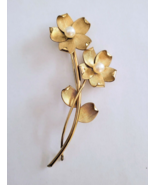 Vintage Winard 12K Gold filled Long Flowers w/Genuine Pearls Brooch Pin ... - £15.89 GBP