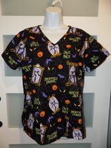 Disney Jack is Back Black 2 Pocket Scrub Shirt Size S Women's - $18.00