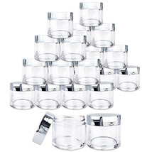 (24 Pcs) 30G/30Ml High Quality Clear Plastic Jars With Silver Lids - £28.15 GBP