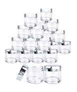 (24 Pcs) 30G/30Ml High Quality Clear Plastic Jars With Silver Lids - £28.31 GBP